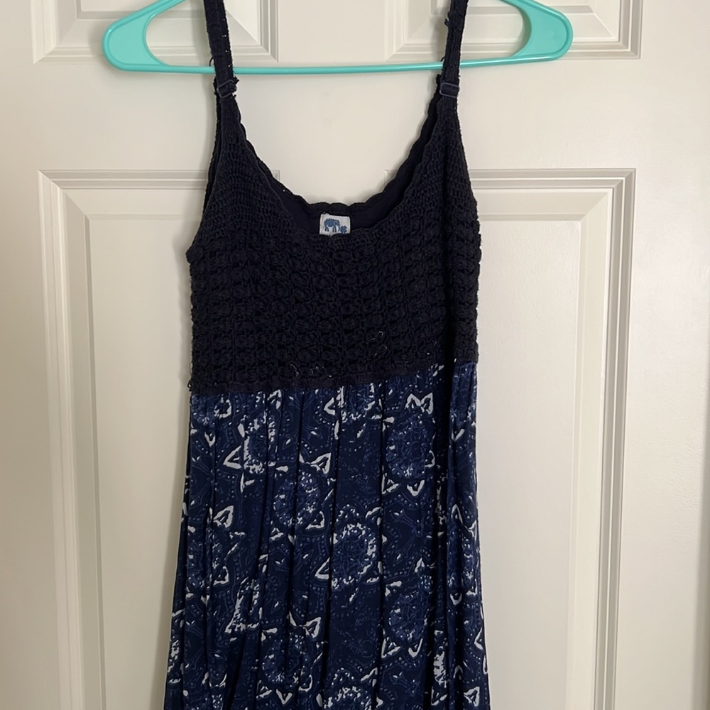 Lucky Brand Maxi Dress, Woven Top, Size Medium